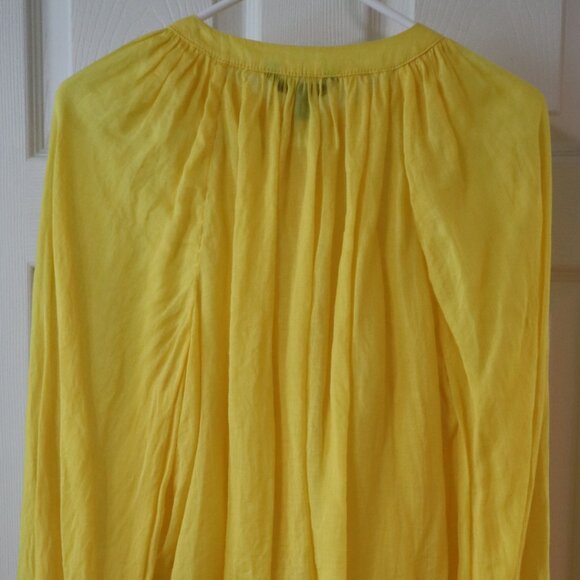 Banana Republic | Yellow Ramie Balloon Sleeve Blouse, Size XS - Picture 6 of 7